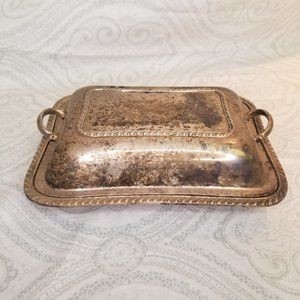 Sheffield Silver Plate Copper Rope Design Silver Covered Serving Platter